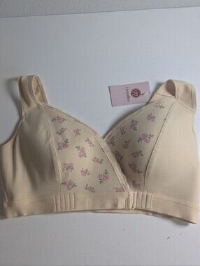 Fiona Bra - Comfortable & Convenient Front Wrap Closure Bra for Seniors XL Roses